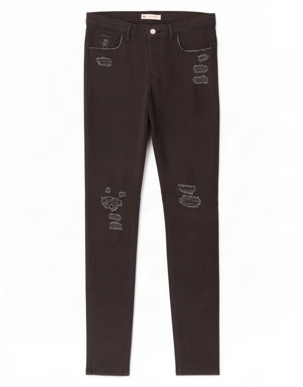 Levi's Vaqueros súper ajustados desgastados 710 para niños 15-16 años W30 L32 Negro