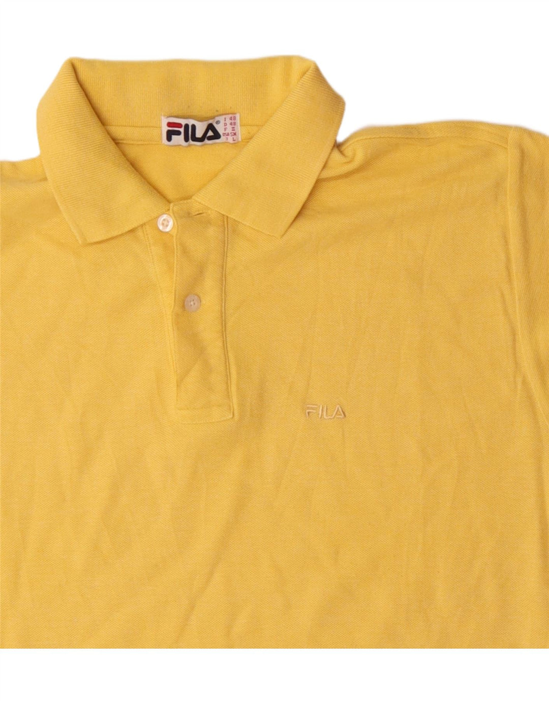 FILA Polo Hombre IT 48 Algodón Amarillo Medio