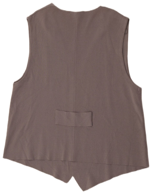 Zara Mujer OPEN Chaleco UK 10 Small Gris Viscosa