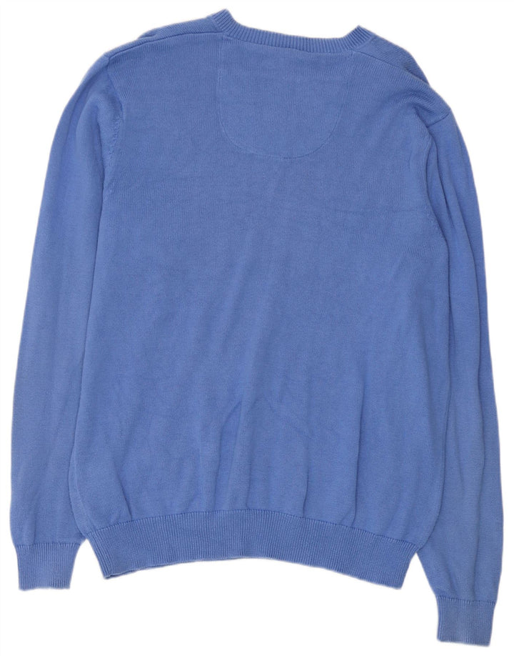 Marks & Spencer Jersey con cuello en V para hombre de algodón azul medio