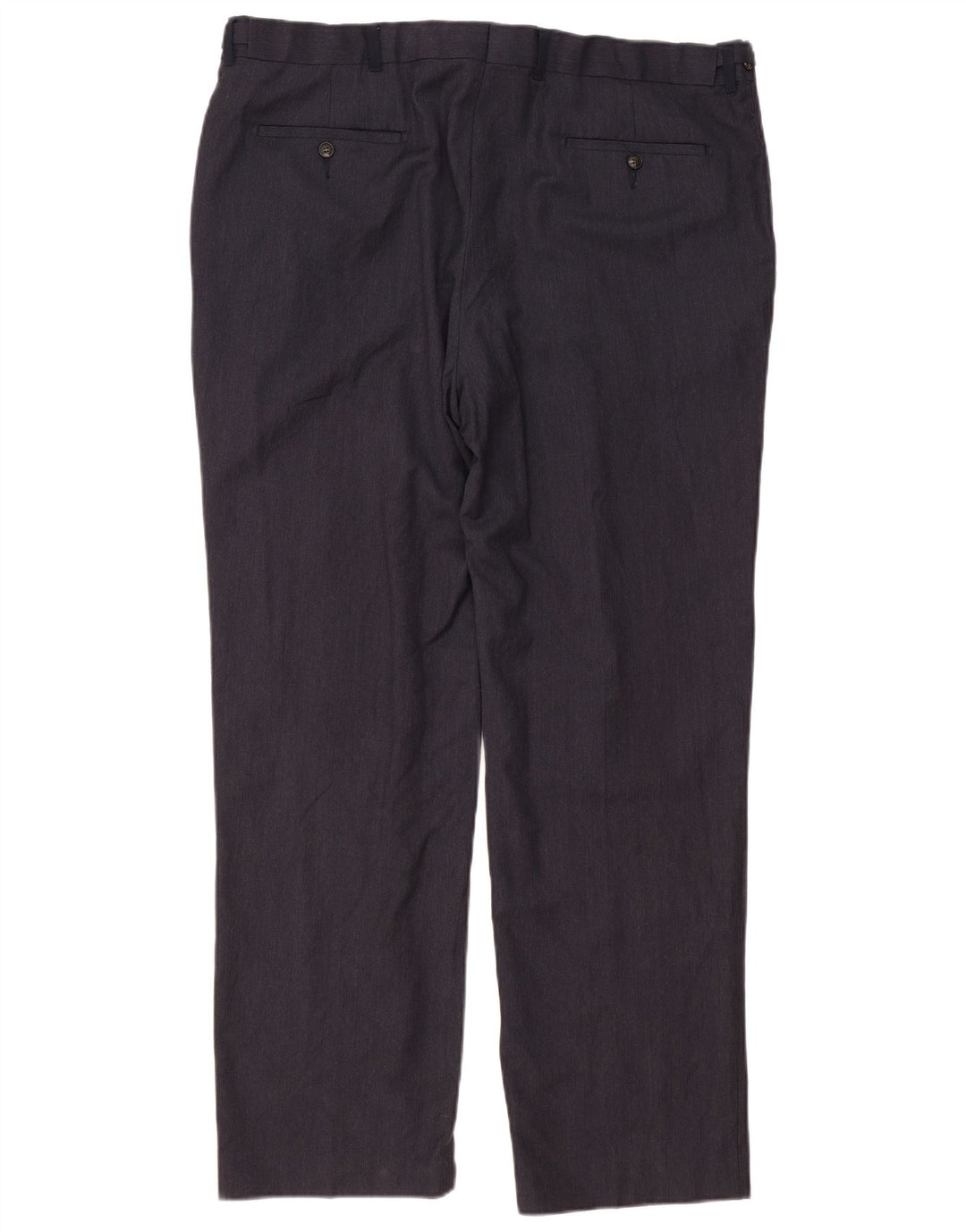 Marks & Spencer Pantalón de traje de corte regular para hombre W42 L33 Lana azul marino