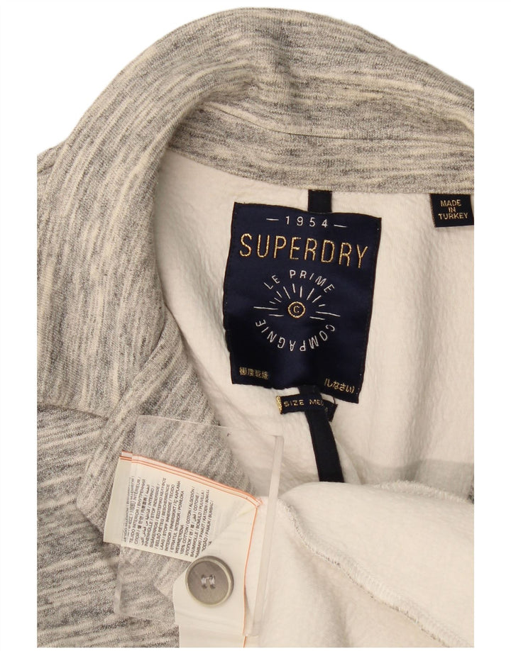 Superdry Chaqueta tipo blazer de 1 botón para mujer Reino Unido 44 Algodón moteado gris medio