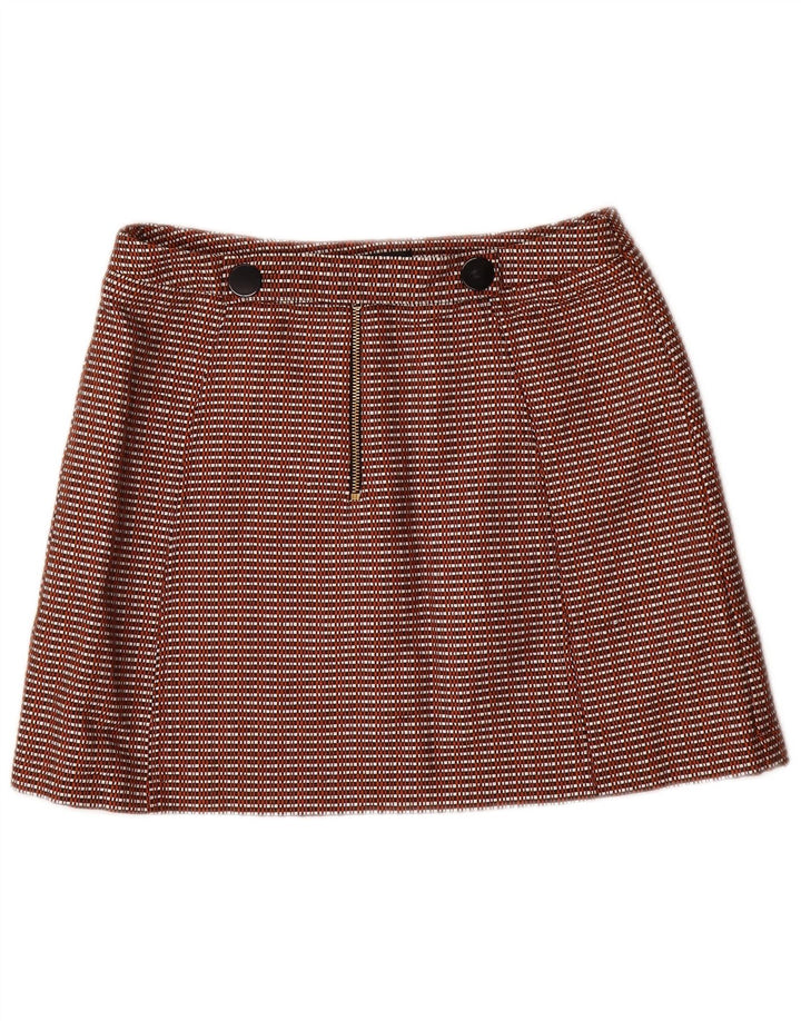 TOPSHOP Minifalda para mujer UK 12 Medium W28 Algodón a cuadros marrón