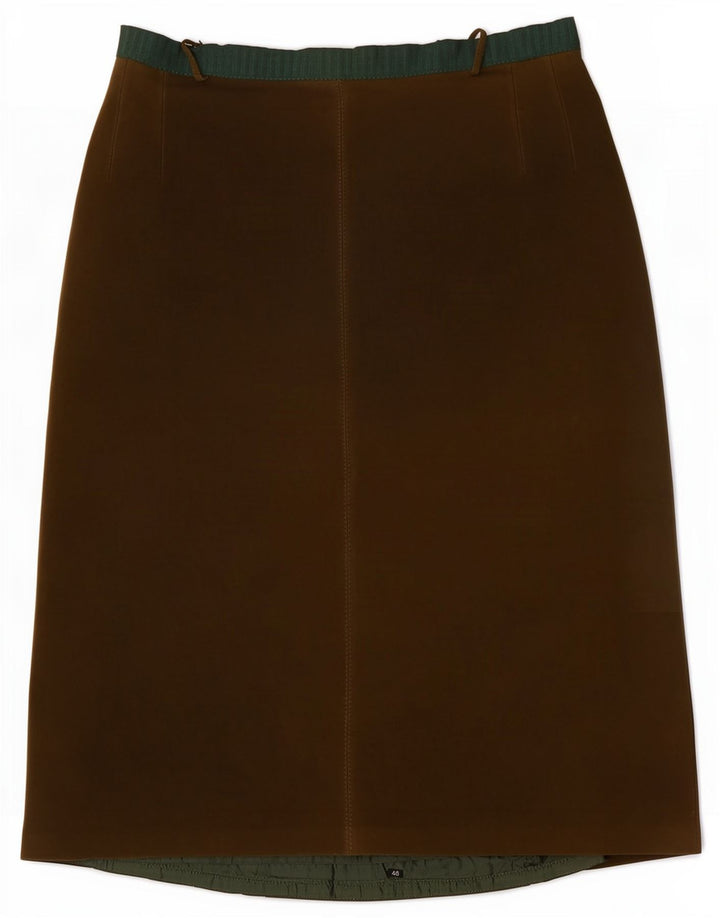 Falda de ante vintage para mujer mediana W28 caqui