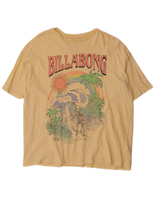 Billabong Camiseta holgada con gráfico para hombre XS Algodón amarillo