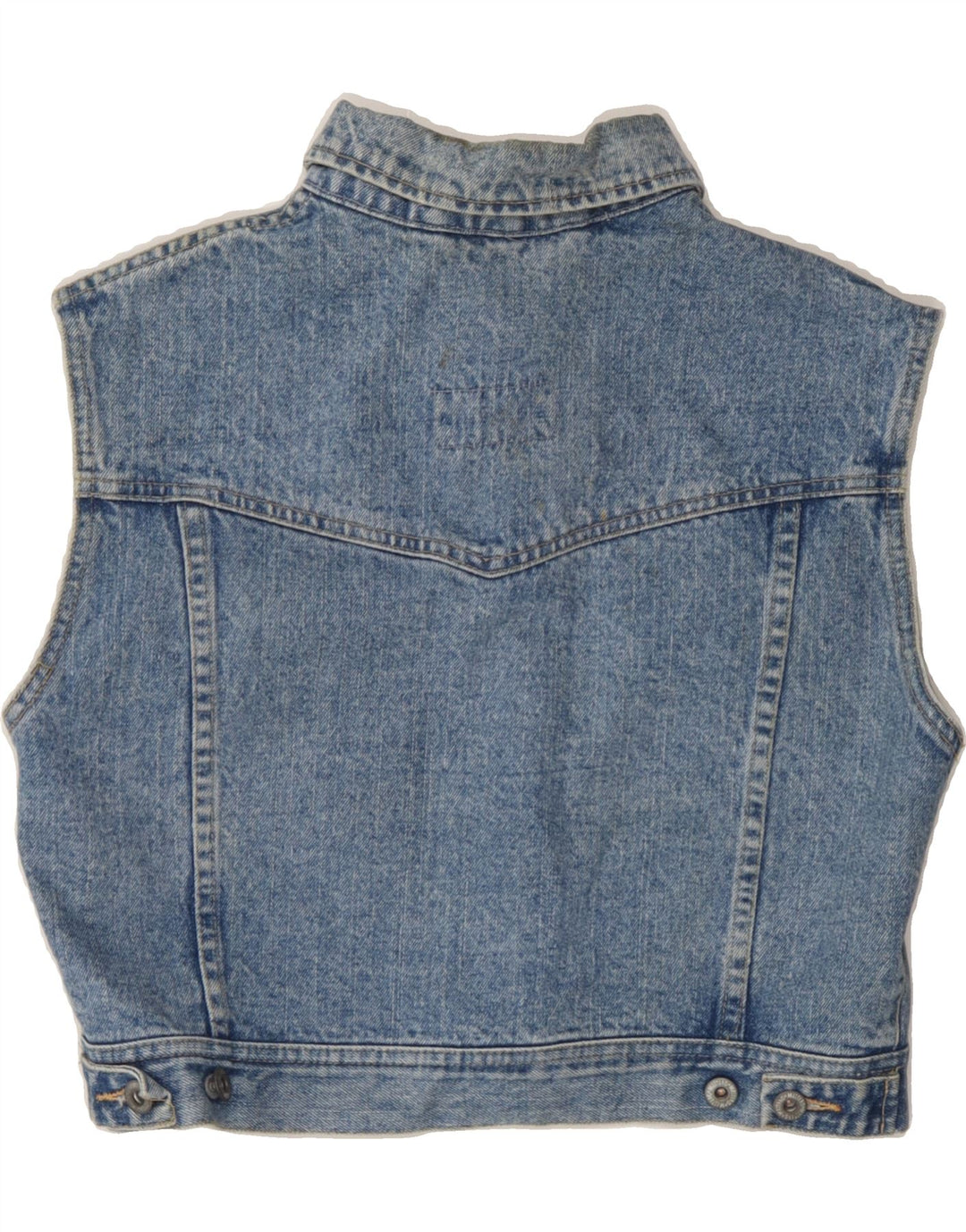 MUSTANG Womens Crop Denim Gilet UK 16 Large Blue Vintage Mustang and Second-Hand Mustang from Messina Hembry 