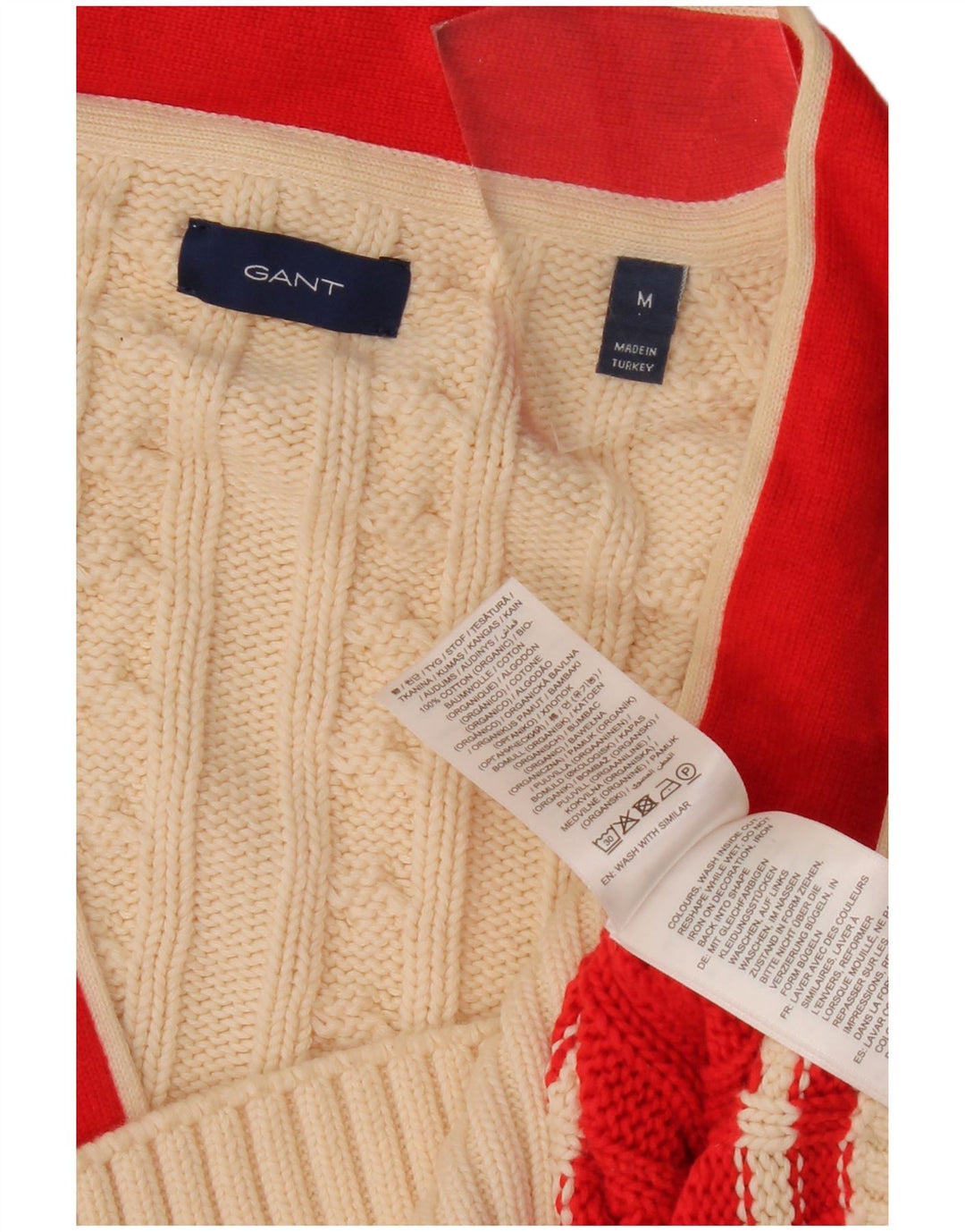 Gant Cárdigan Gráfico para Mujer UK 44 Medium Beige Colorblock