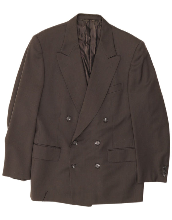 Vintage hombres doble pecho chaqueta blazer IT 50 lana gris grande