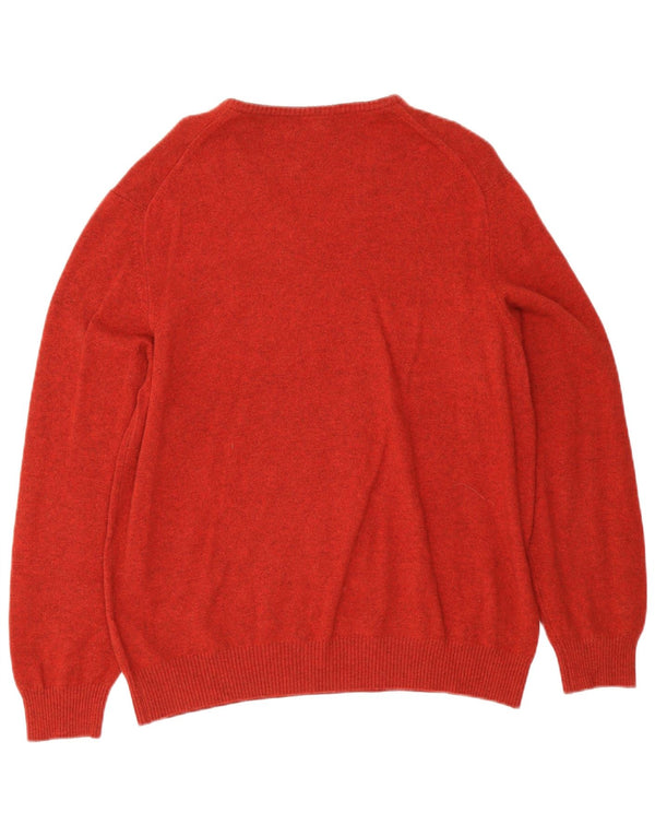 Massimo Dutti Jersey Hombre con Cuello en V 2XL Rojo Cashmere
