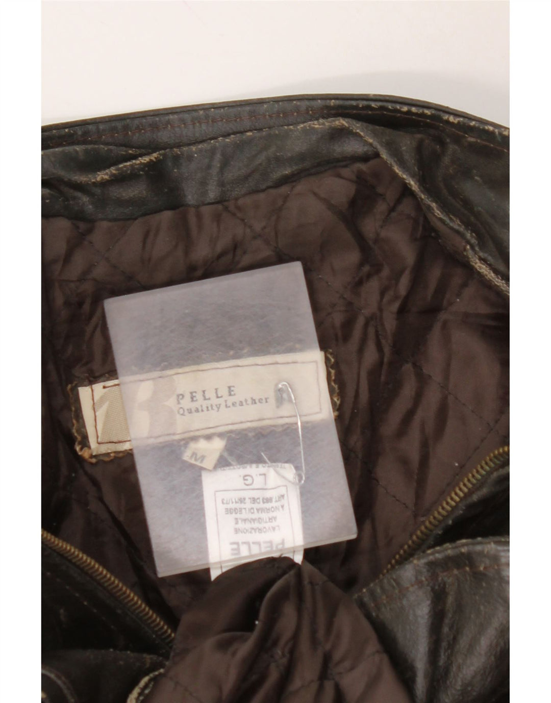 VINTAGE Chaqueta de cuero de manga 3/4 para mujer Reino Unido 14 Cuero marrón medio