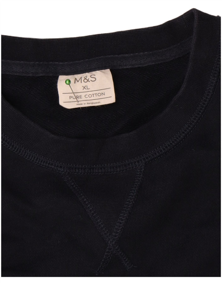 Marks & Spencer Hombre Sudadera Jumper XL Azul Marino Algodón