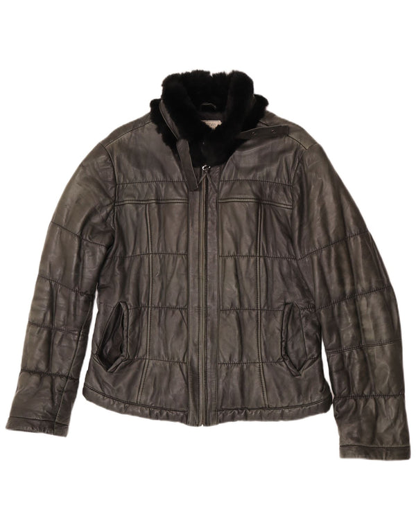 Bata and More Chaqueta de Cuero Mujer IT 48 XL Cuero Gris