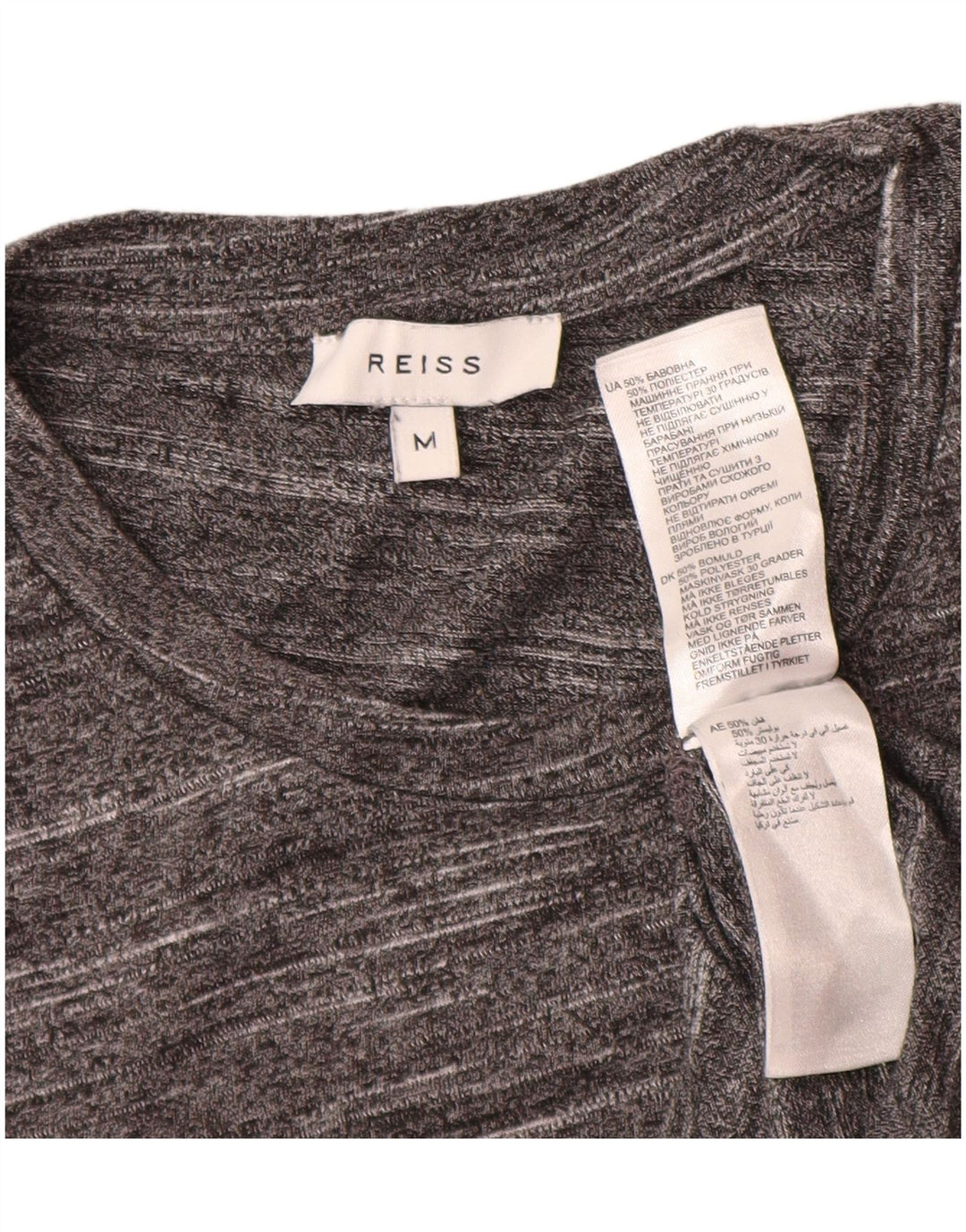 Camiseta Reiss para hombre Top de algodón moteado en gris medio