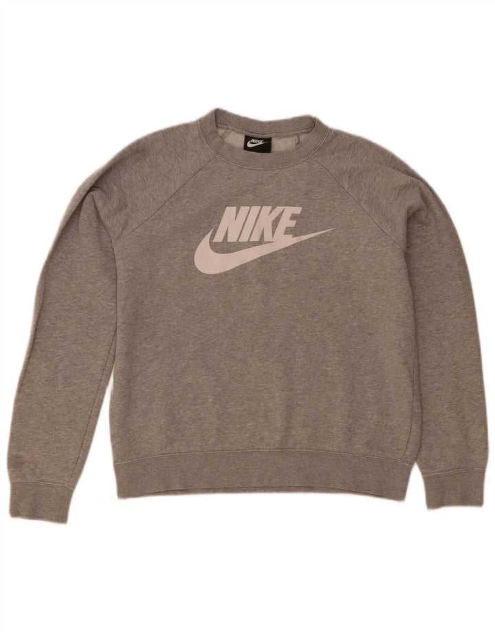 Nike Sudadera con gráfico extragrande para mujer, talla 10, talla pequeña, color gris moteado