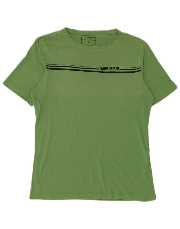 Gas Camiseta Hombre Top XL Algodón A Rayas Verde