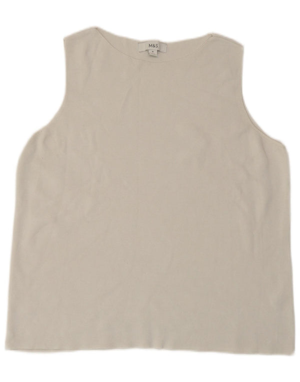 Marks & Spencer Top sin mangas para mujer UK 46 Large Off White Viscosa