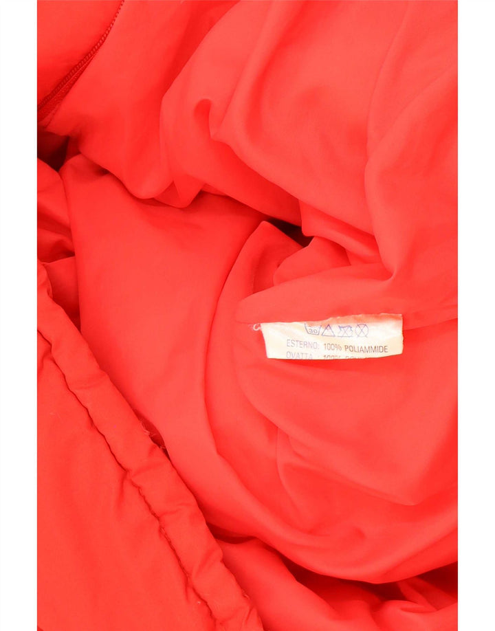 Chaqueta acolchada con capucha vintage para hombre IT 52 XL Poliamida color block rojo