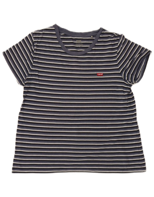 Levi's Camiseta para mujer Top UK 12 Medium Azul marino a rayas