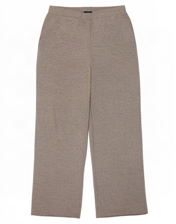 Zara Mujer Pantalones De Chándal De Pernera Ancha UK 42 Poliéster Gris Medio