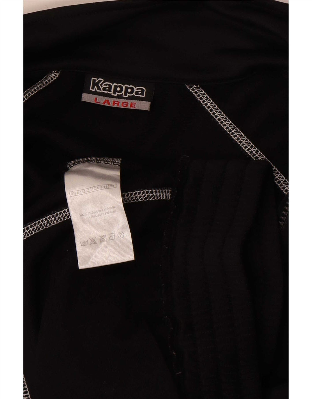 Kappa Mens Graphic Chándal Top Chaqueta Grande Negro Colorblock Poliéster