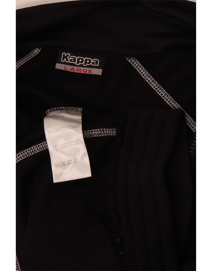 Kappa Mens Graphic Chándal Top Chaqueta Grande Negro Colorblock Poliéster
