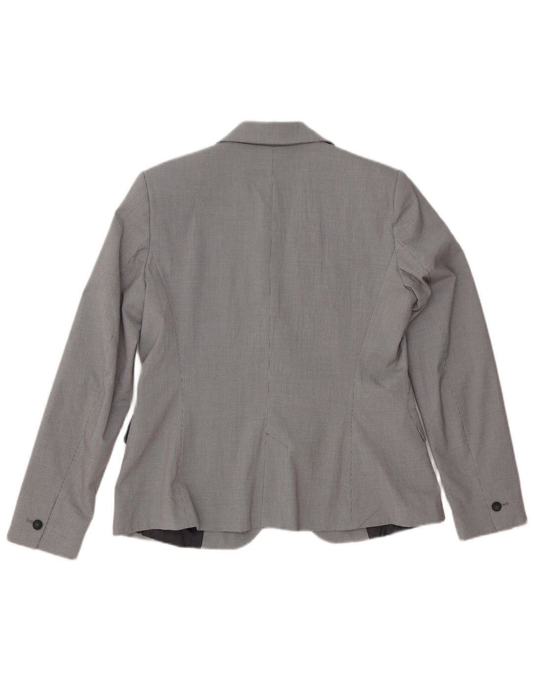 Zara Mujer Chaqueta Blazer De 1 Botón EU 40 Poliéster Pata De Gallo Gris Medio