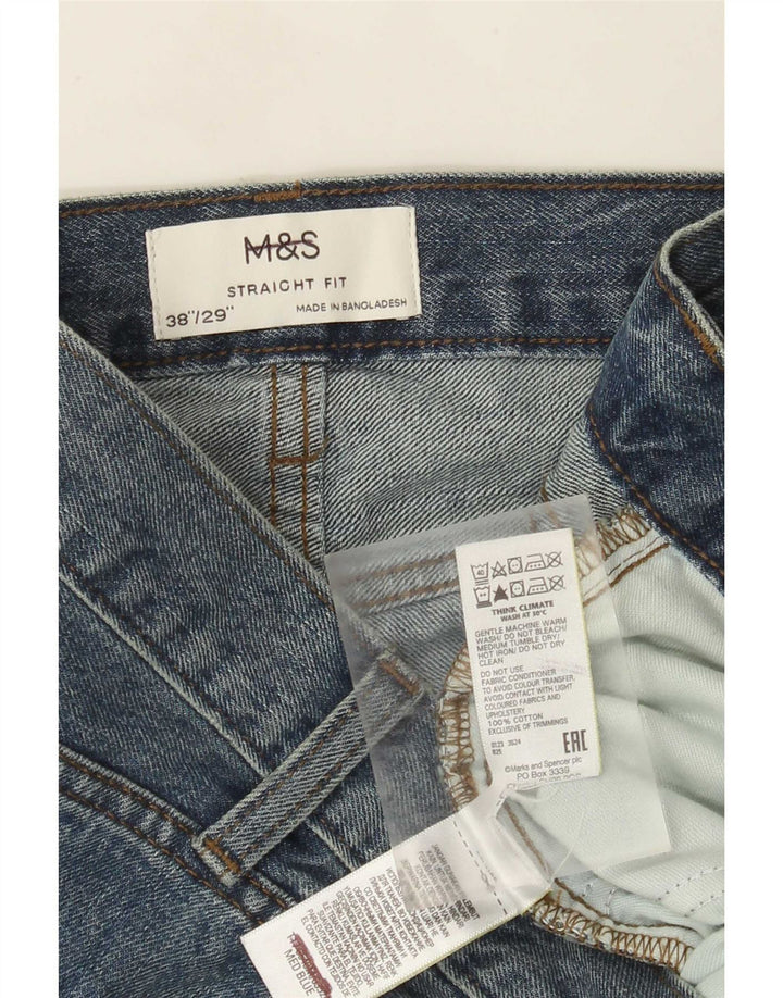 Marks & Spencer Jeans rectos para hombre W38 L29 Algodón azul