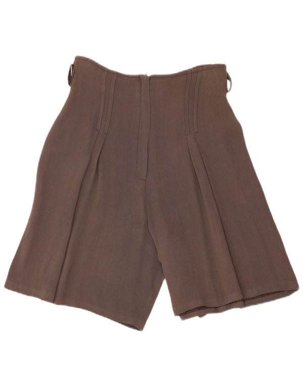 Vintage mujer cintura alta pantalones cortos casuales IT 42 Medio W28 Acetato Marrón
