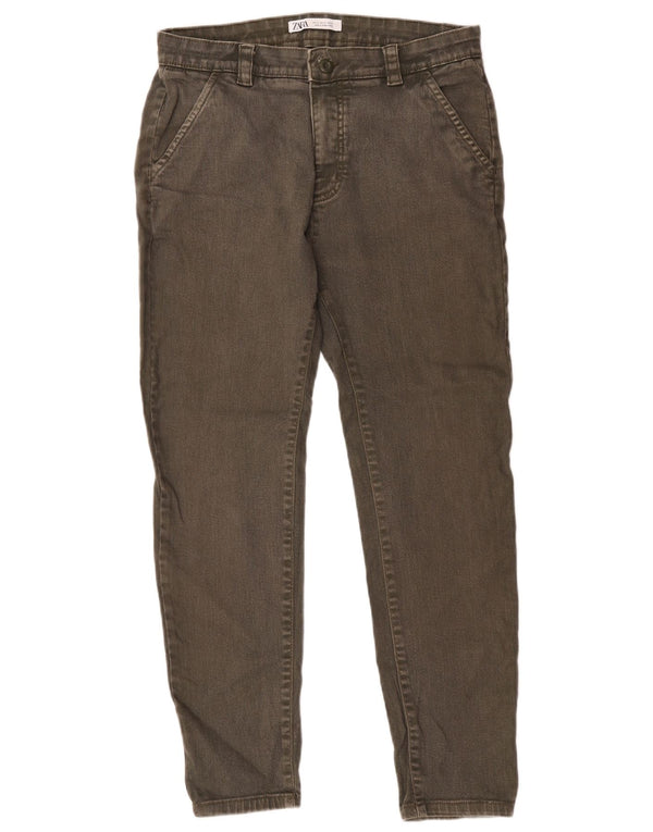 Zara Jeans cónicos para hombre EU 42 Large W32 L28 Caqui