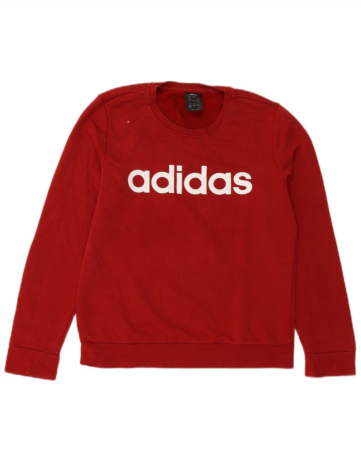 ADIDAS Sudadera gráfica para mujer Jumper UK 8/10 Small Borgoña Algodón