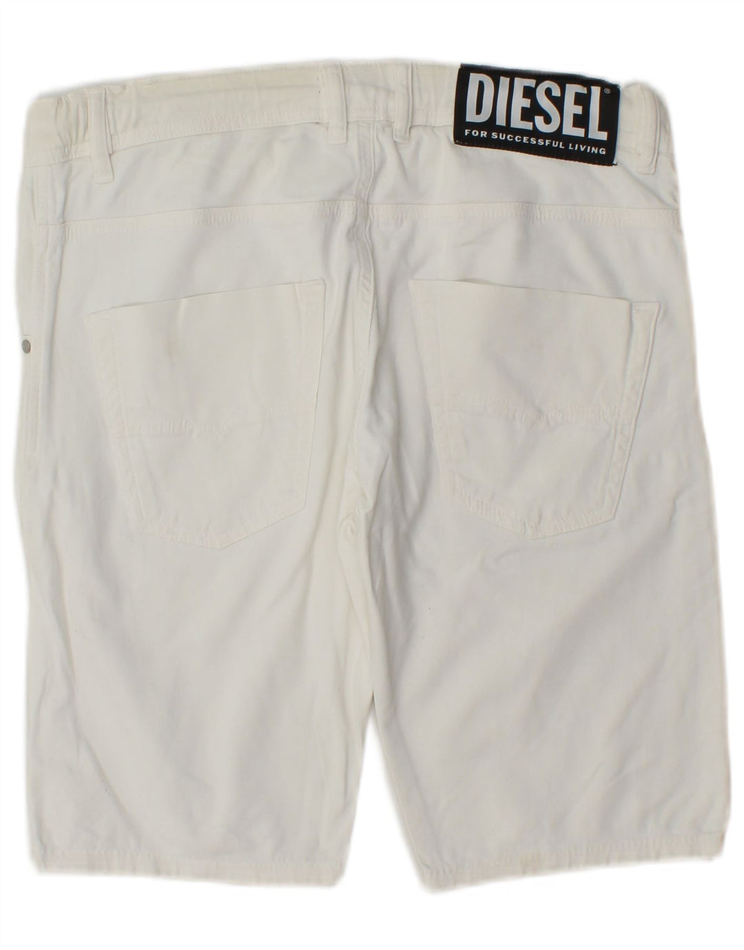 Diesel Pantalones cortos casuales para mujer UK 14 Large W34 Blanco
