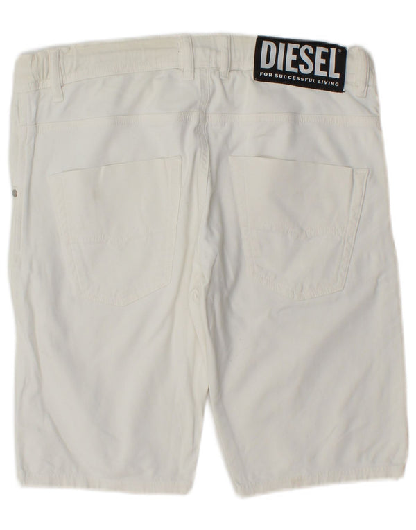 Diesel Pantalones cortos casuales para mujer UK 14 Large W34 Blanco