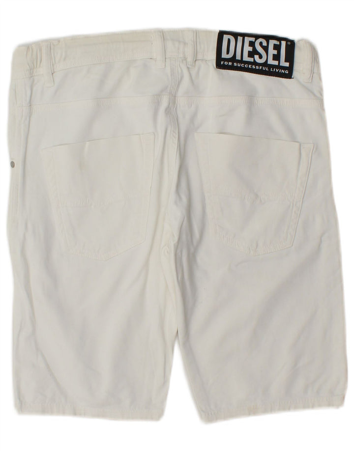 Diesel Pantalones cortos casuales para mujer UK 14 Large W34 Blanco