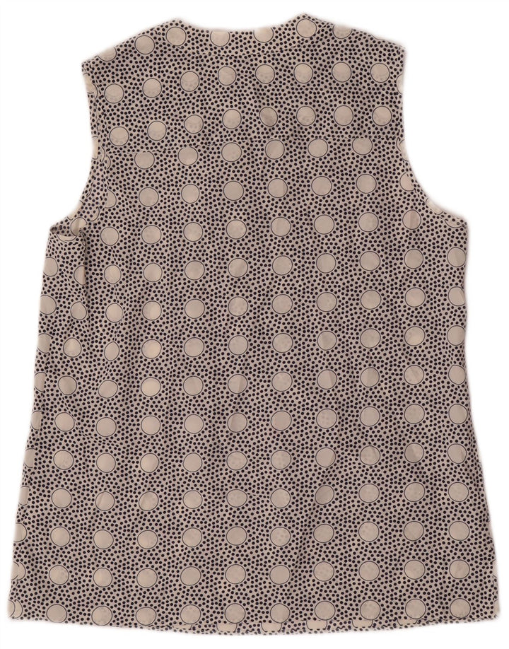 J. CREW Blusa sin mangas para mujer US 4 Pequeño poliéster de lunares blancos