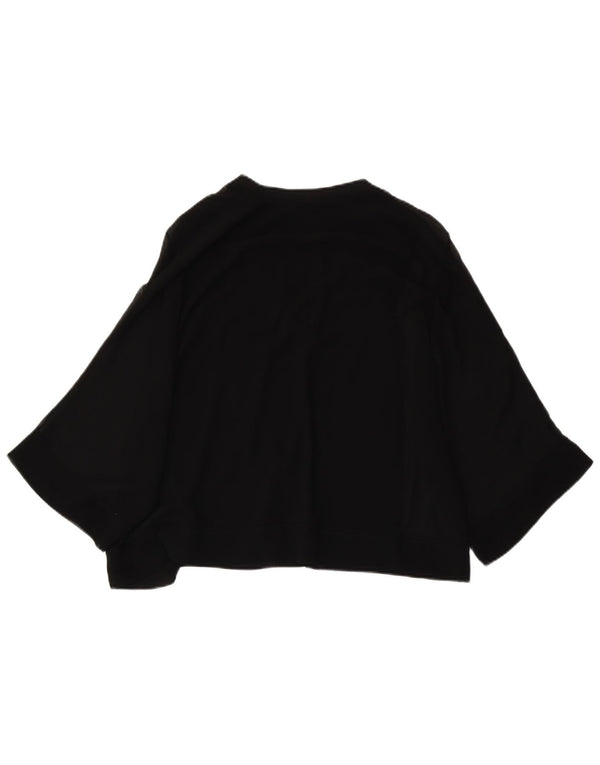 Zara Blusa extragrande de manga 3/4 para mujer UK 6 XS Poliéster negro