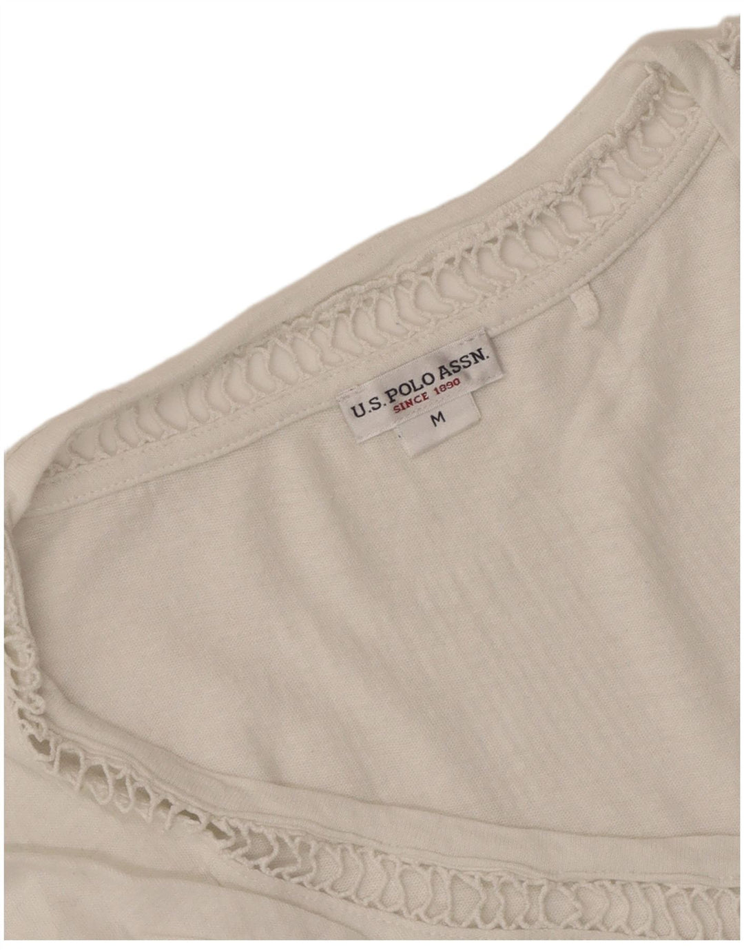 Asociación de Polo de EE. UU. Camiseta para mujer Top UK 44 Medium White