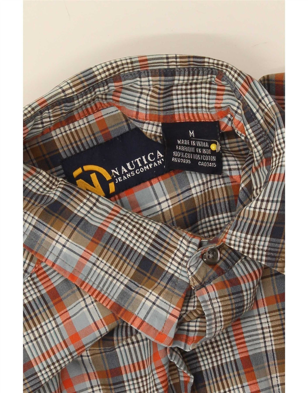 Camisa Nautica Hombre Mediana Cuadros Multicolor Algodón