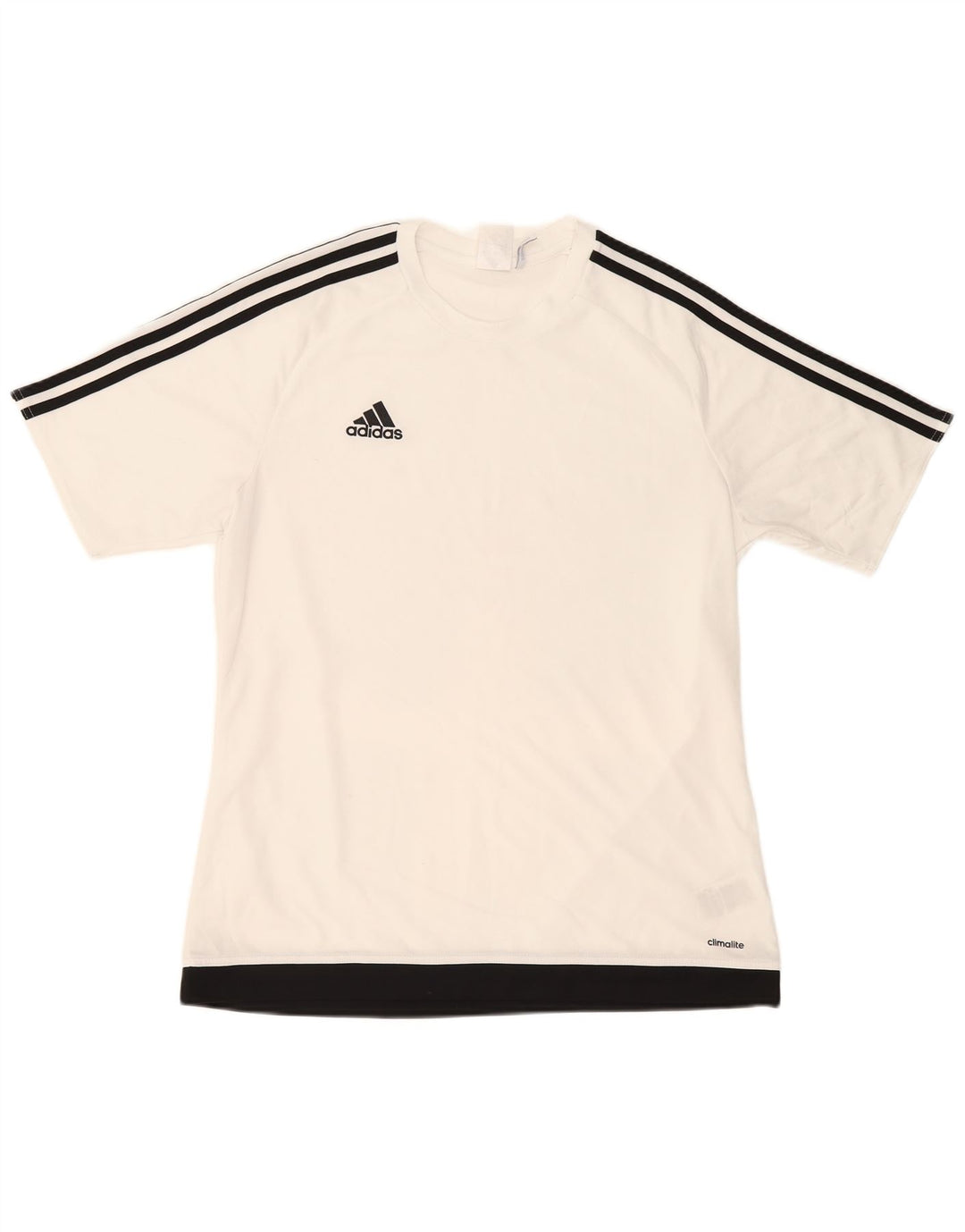 ADIDAS Hombre Climalite Camiseta Top Grande Blanco Colorblock Poliéster