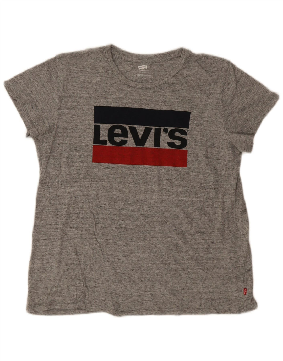 Levi's Camiseta gráfica para mujer UK 44 Logotipo moteado gris medio