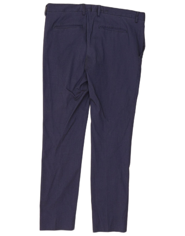 Zara Mens Slim Chino Pantalones EU 44 Large W34 L32 Azul Marino