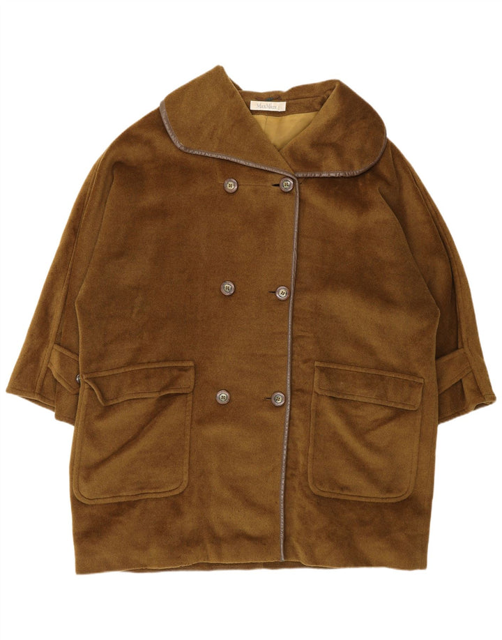 Max Mara - Abrigo extragrande con doble botonadura para mujer, talla 40, color caqui mediano