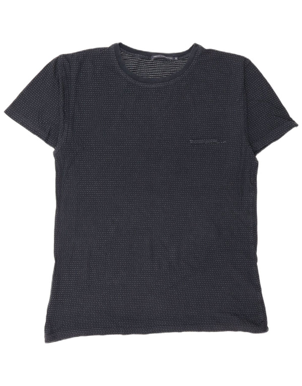 French Connection Camiseta para hombre Top XL Algodón con lunares azul marino
