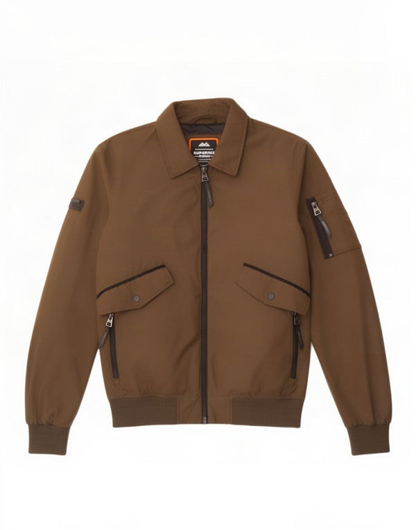 Superdry Chaqueta Bomber para Hombre ES 38 Poliéster Caqui Medio