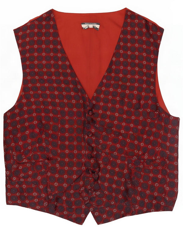 Chaleco para hombre Atelier IT 54 2XL Seda geométrica roja