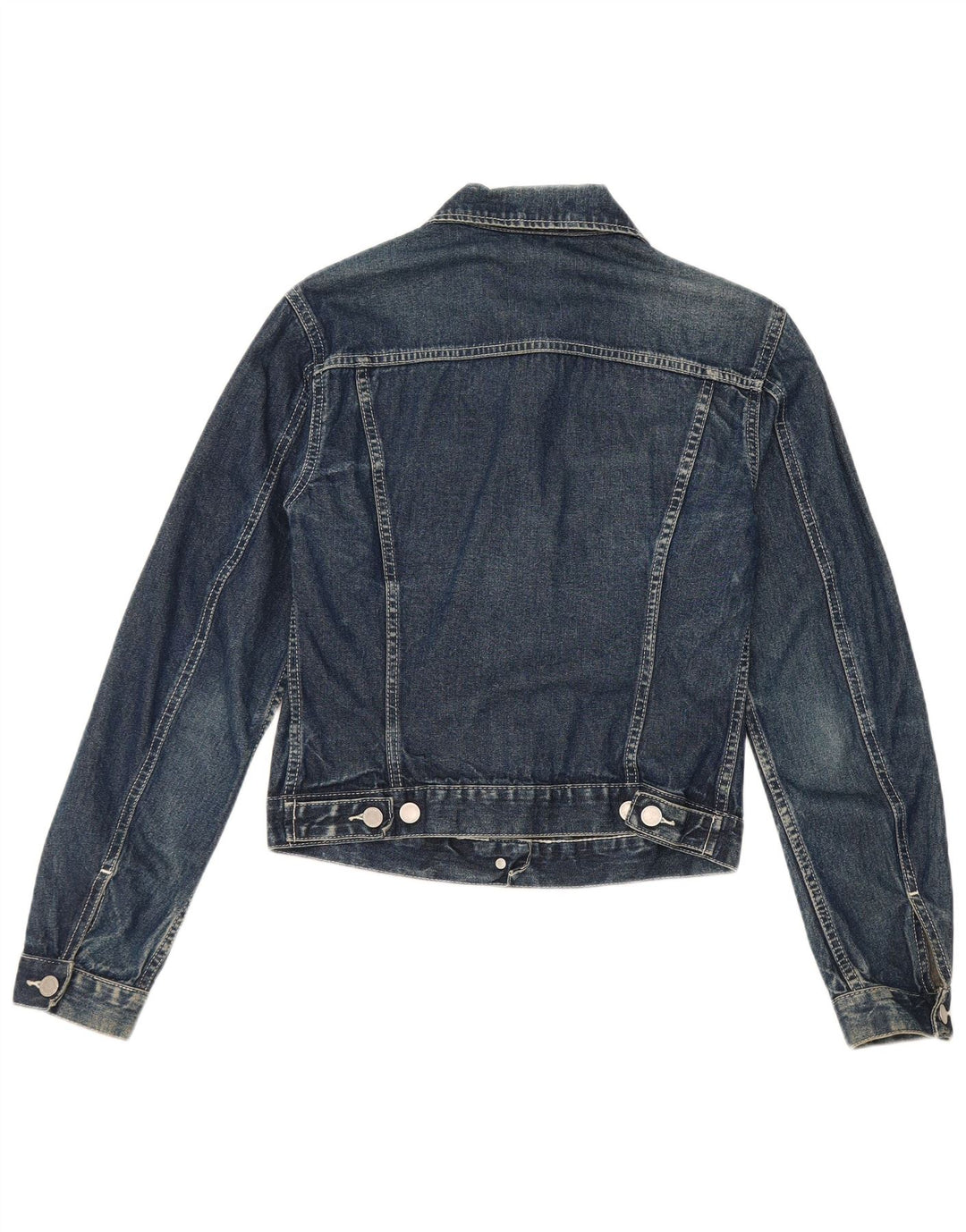 Benetton Chaqueta Vaquera Corta Mujer UK 40 Small Algodón Azul