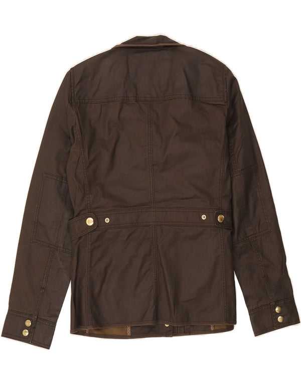 J. CREW Chaqueta utilitaria para mujer UK 10 Small Brown Cotton