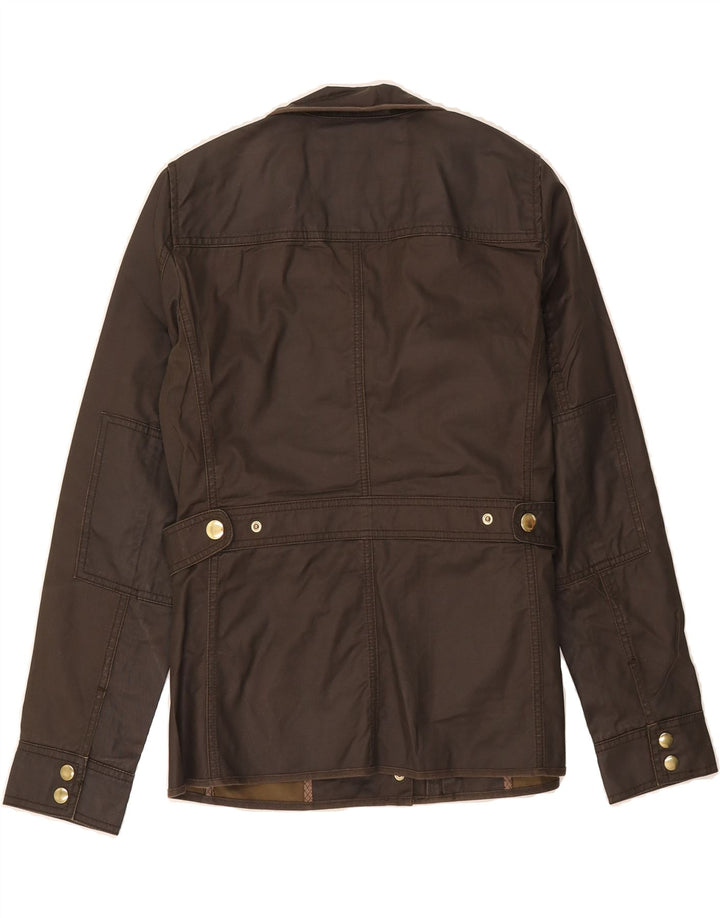 J. CREW Chaqueta utilitaria para mujer UK 10 Small Brown Cotton