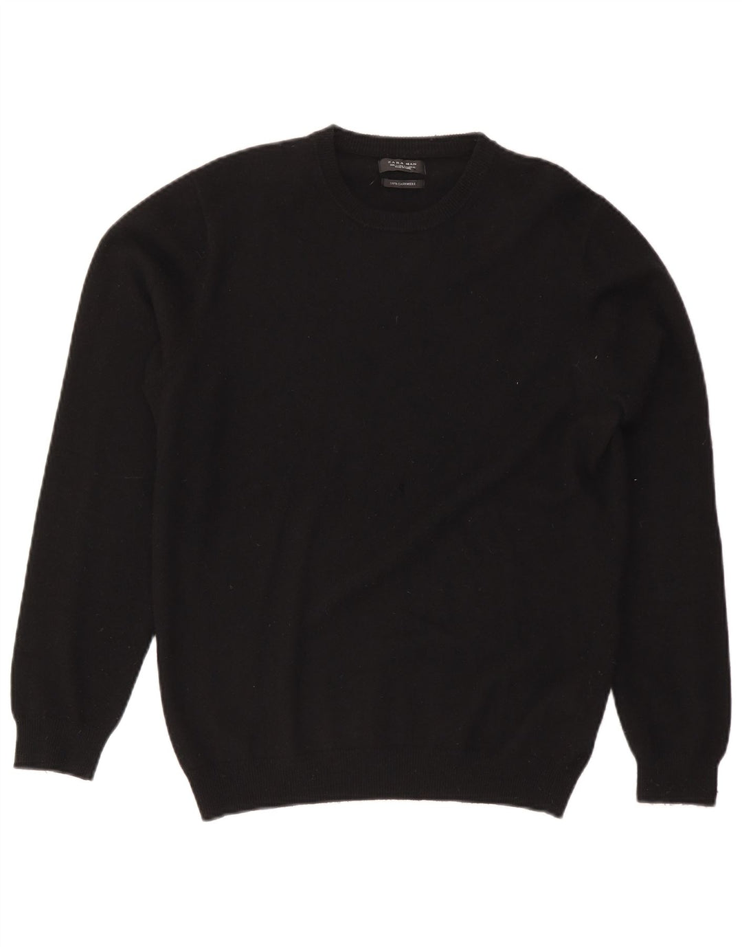 Zara Hombre Jersey De Cuello Redondo Jersey Grande De Cachemira Negra