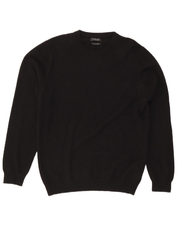 Zara Hombre Jersey De Cuello Redondo Jersey Grande De Cachemira Negra