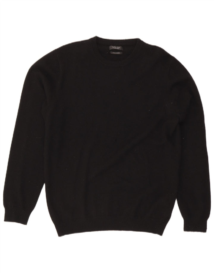 Zara Hombre Jersey De Cuello Redondo Jersey Grande De Cachemira Negra